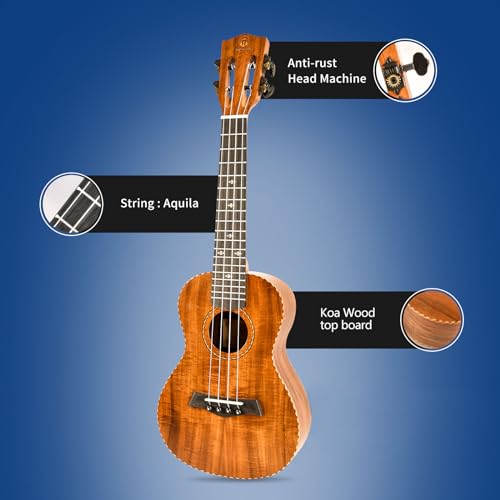 Concert Ukulele 23 Inch KOA Wood with Gig Bag X98761