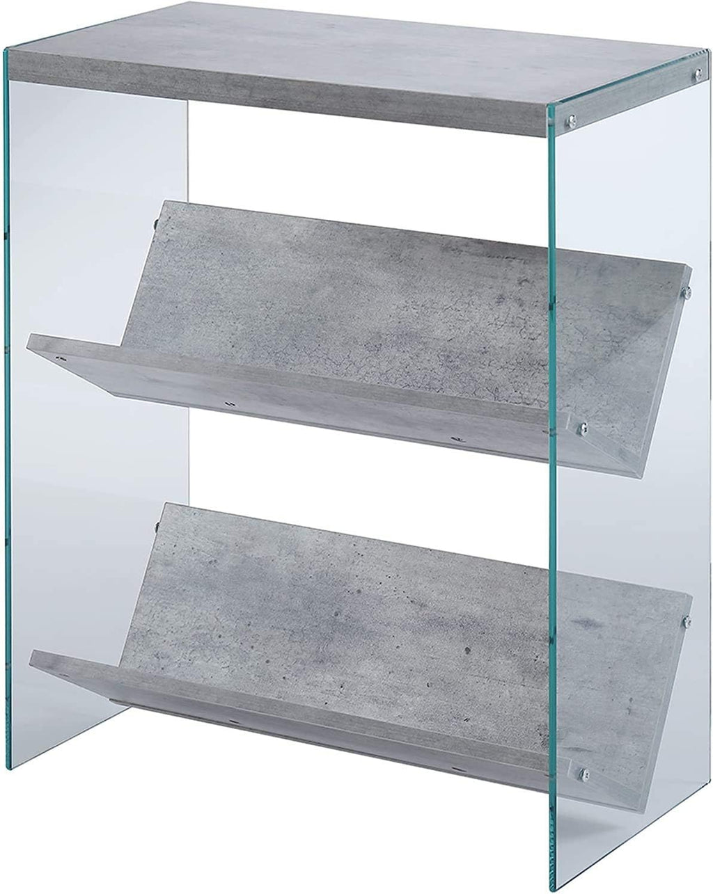 Weathered Gray Glass Bookcase Y67344