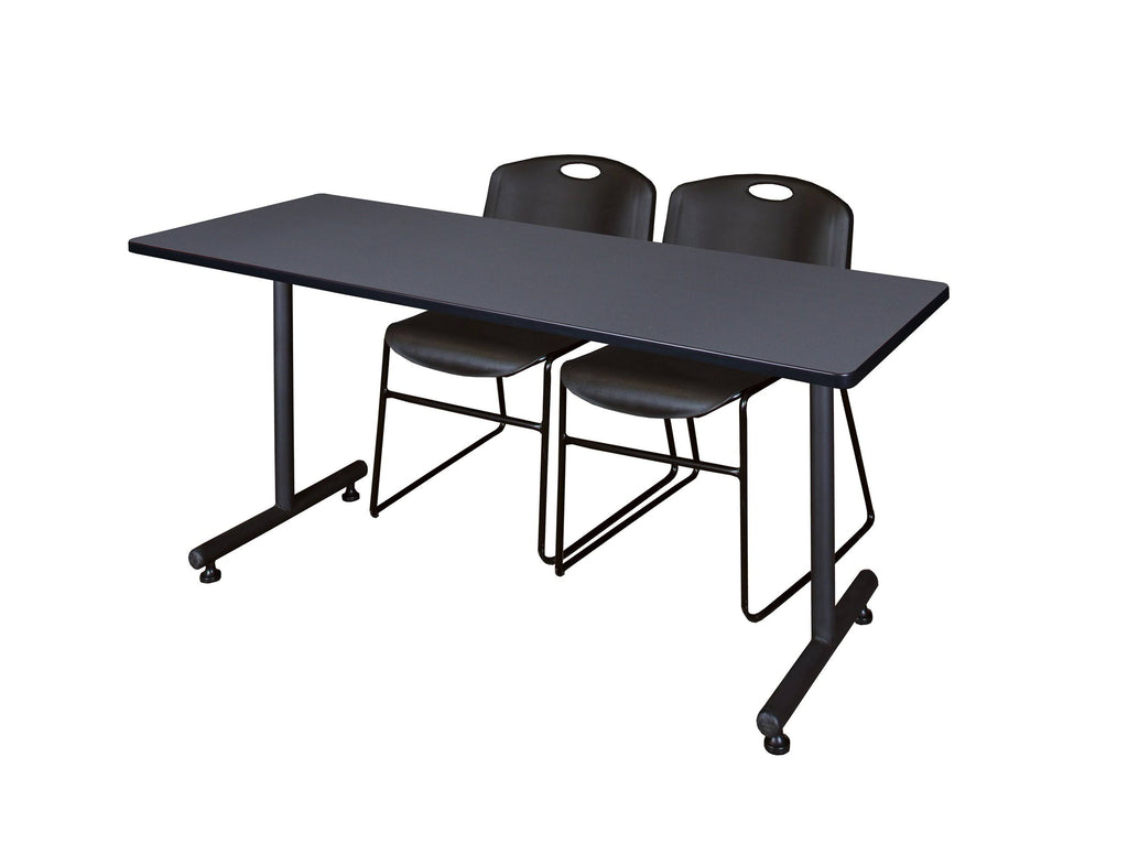Grey Training Table with 2 Stack Chairs S81903