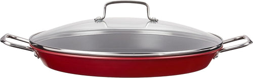 15" Red Non-Stick Paella Pan, Pack of 2 H551110
