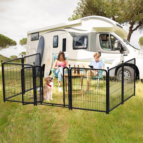 32 in H 8 Panels Metal Dog Fence P5424