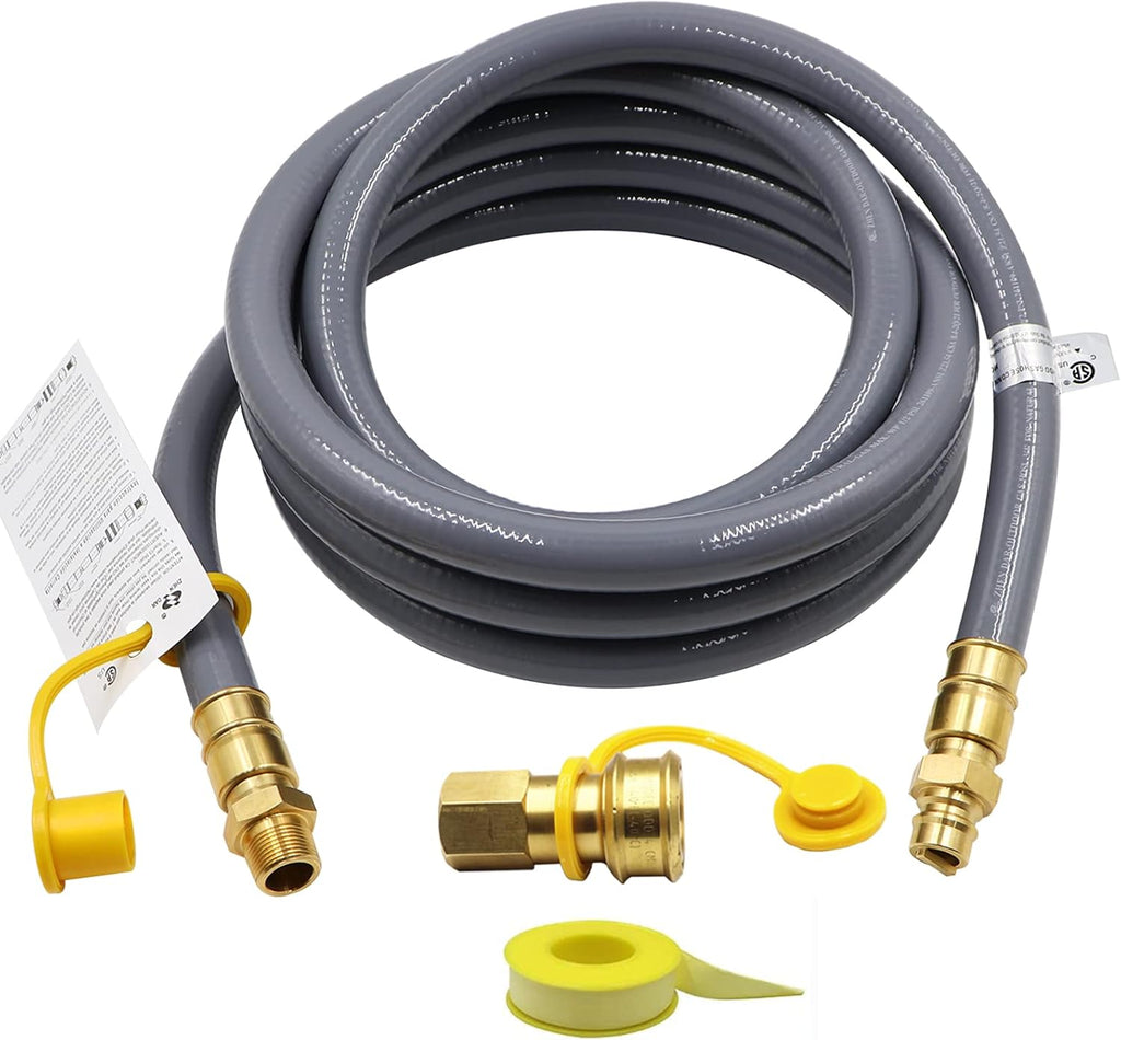 15FT 3/4 Inch ID Natural Gas Hose with Quick Connect Fittings N7109