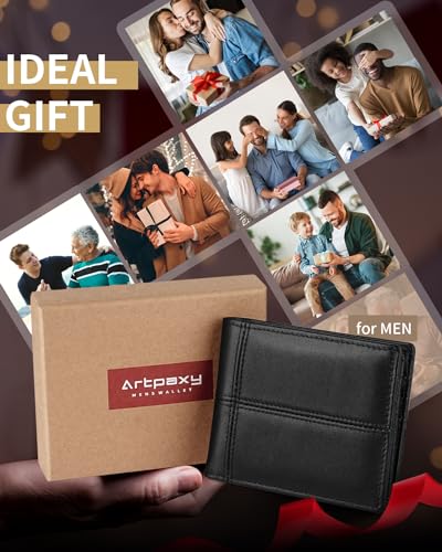Genuine Leather Bifold RFID Blocking Wallet with 12-13 Card Holders M6440