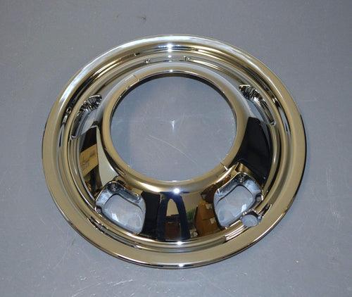 2 New Chrome 17 inch Front Wheel Skins Hubcaps Covers Pair W721