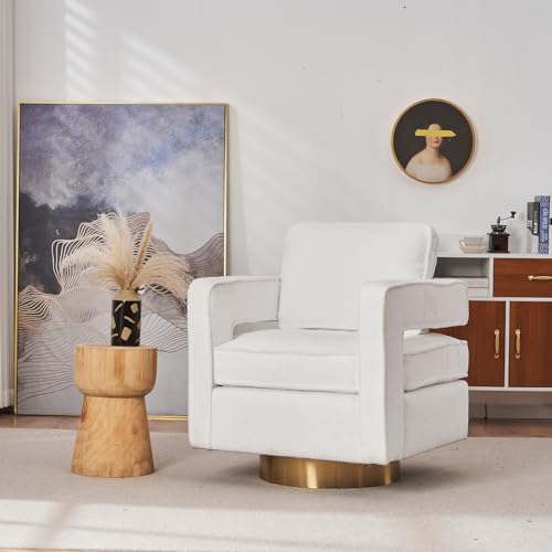 Green Swivel Accent Chair with Gold Stainless Steel Base S2721