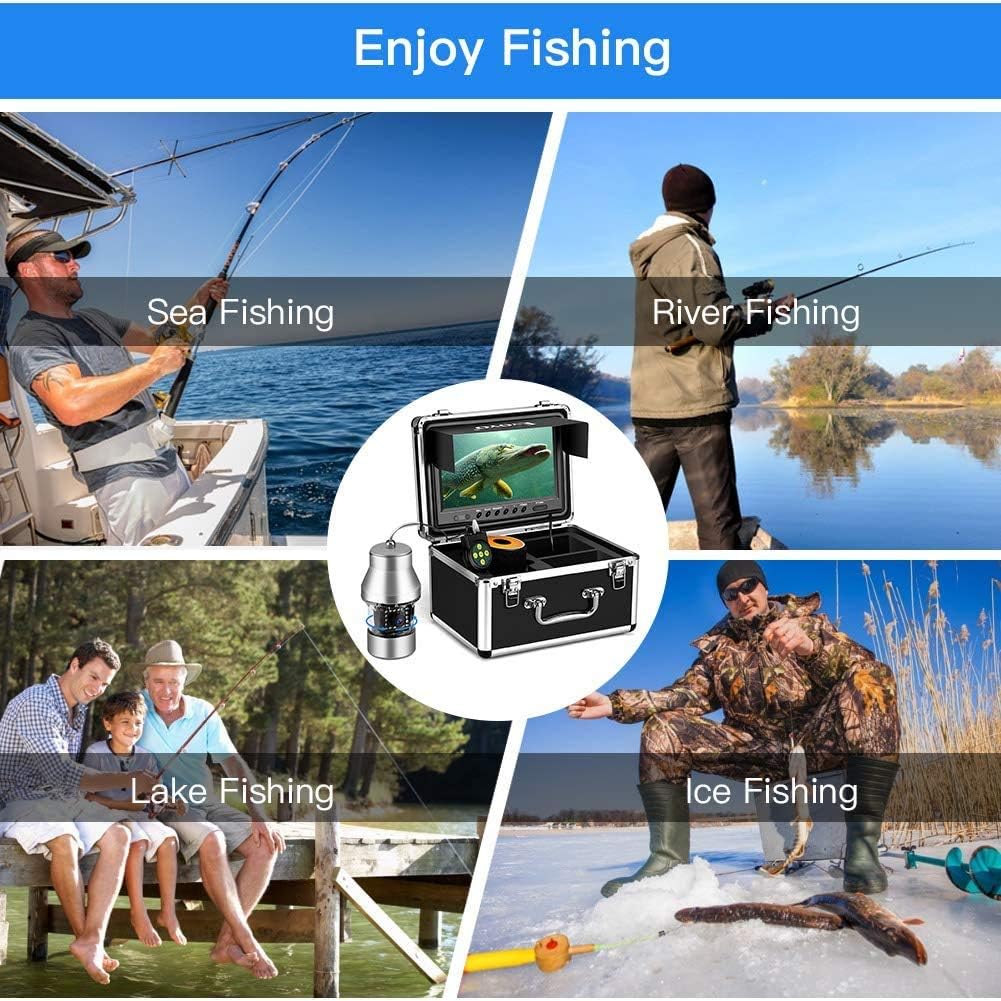 Underwater Fishing Camera 9 inch 360° Camera 1000TVL 18 IR Lights 30M Cable B444964