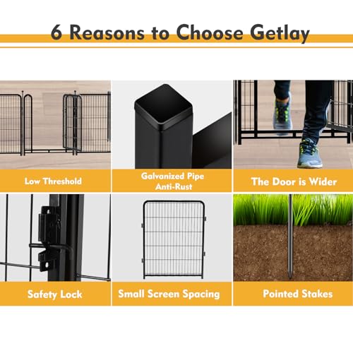 32 in H 8 Panels Metal Dog Fence P5424