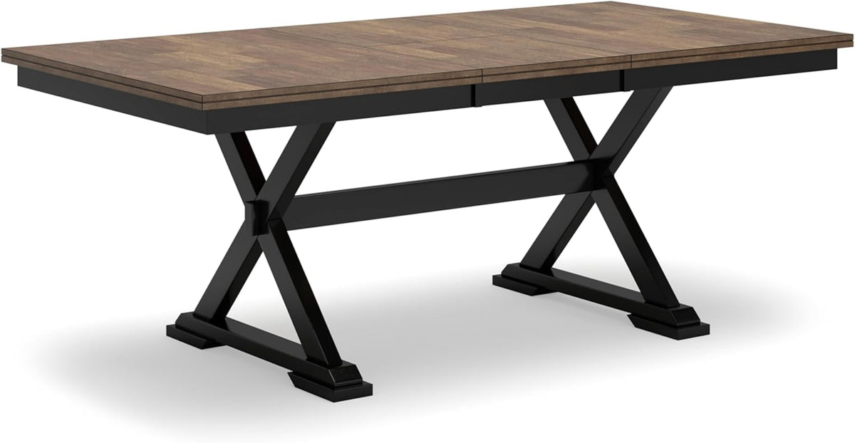 Black & Dark Brown Dining Extension Table Y84221