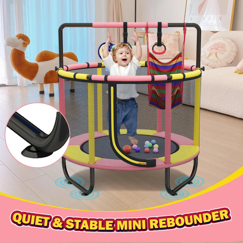 Mini Trampoline with Enclosure and Basketball Hoop N7623