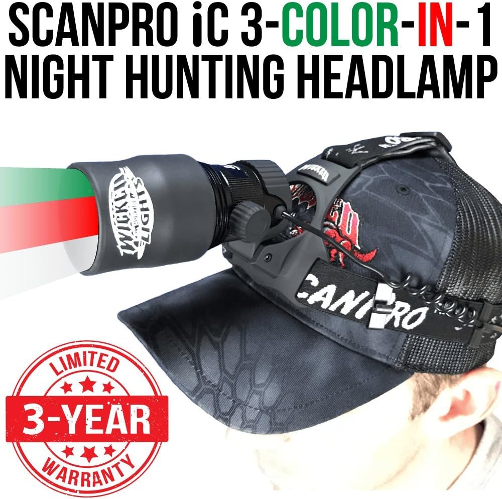 3-Color-in-1 Green Red White LED Night Hunting Headlamp Kit I4272