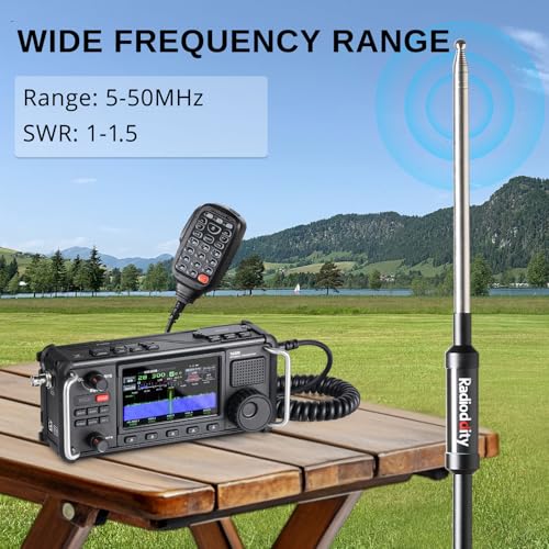 Portable HF Antenna, 5-50MHz Quick-Tuning Vertical Antenna D564