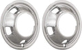 2 New Chrome 17 inch Front Wheel Skins Hubcaps Covers Pair W721