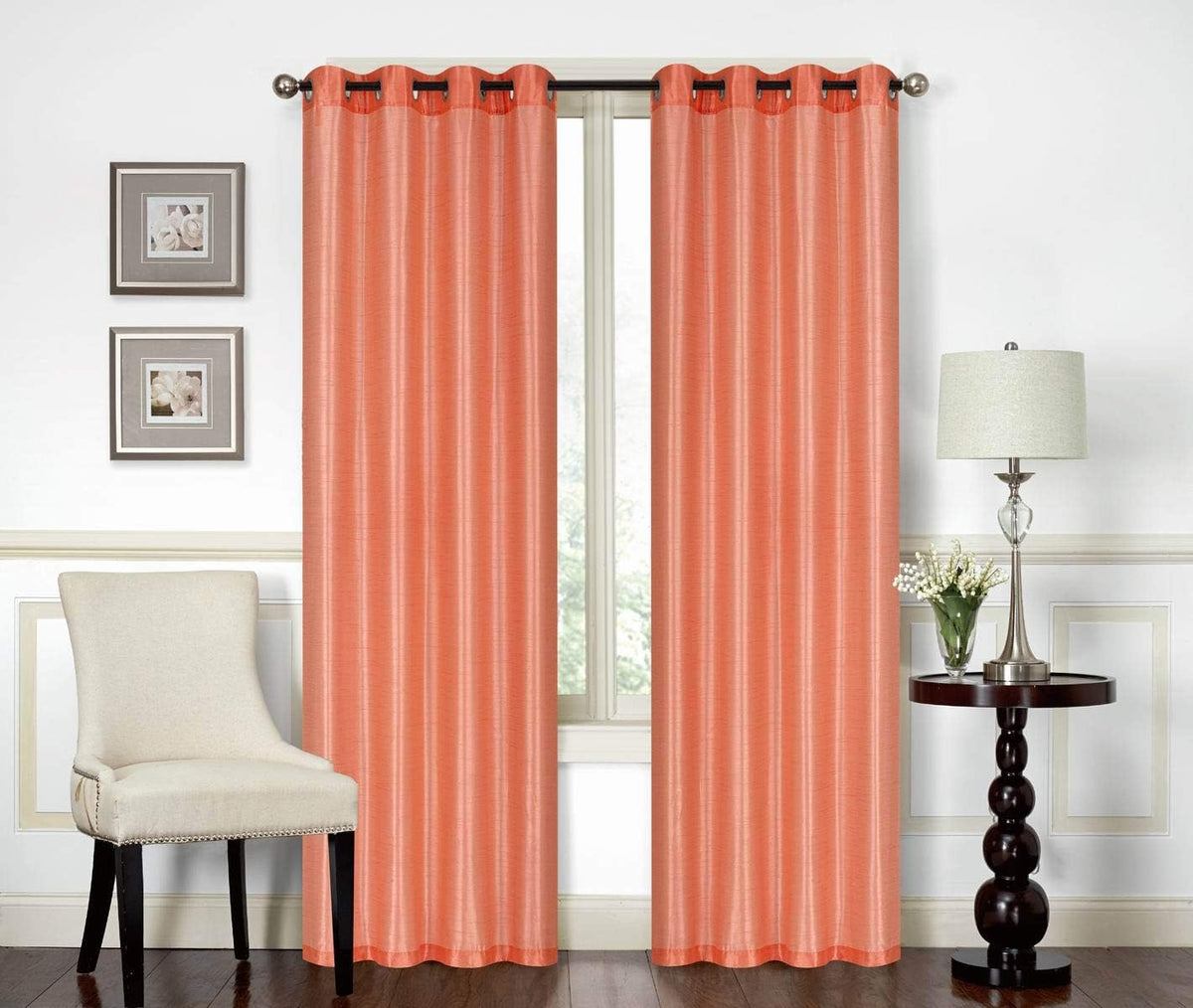 Red Faux Silk Waterfall Valance Pack of 2 P154