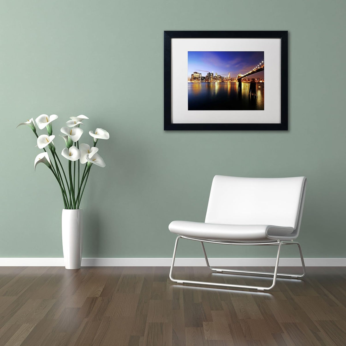 White Matte and Black Frame Artwork, 16 by 20-Inch W1529