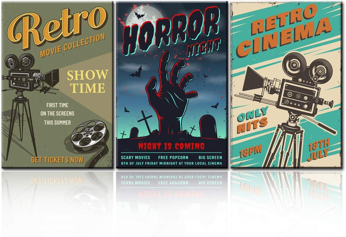 Vintage Film Clapper Movie Projector 5 Piece Canvas Wall Art V12305