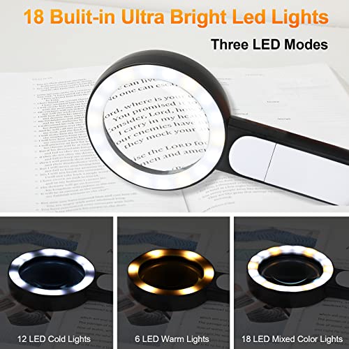 30X Handheld Magnifying Glass with 12 LED Light W394898