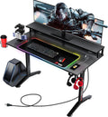 55 Inch Gaming Desk with RGB Mouse Pad C9216