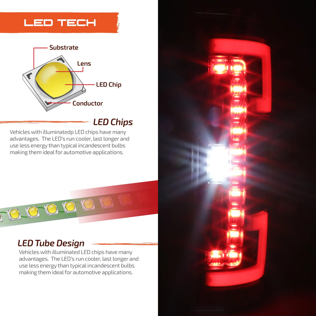 Chrome LED Tail Lights Pair P3061