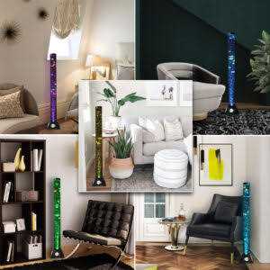 4FT LED Water Bubble Fish Tube Floor Lamp with 20 Color Changing Light Effects P2615