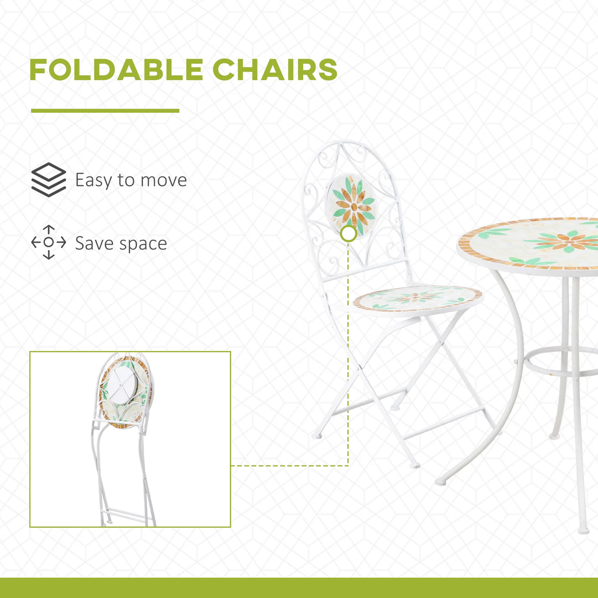 Folding 3 Piece Bistro Set O772998