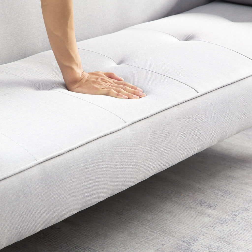 Linen Futon Sofa Bed with Armrests D608