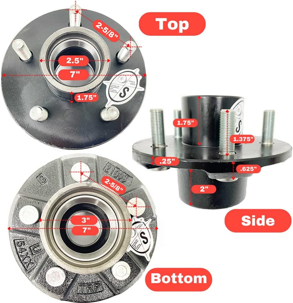 84 Spindle Trailer Hub Pack of 2 F763599