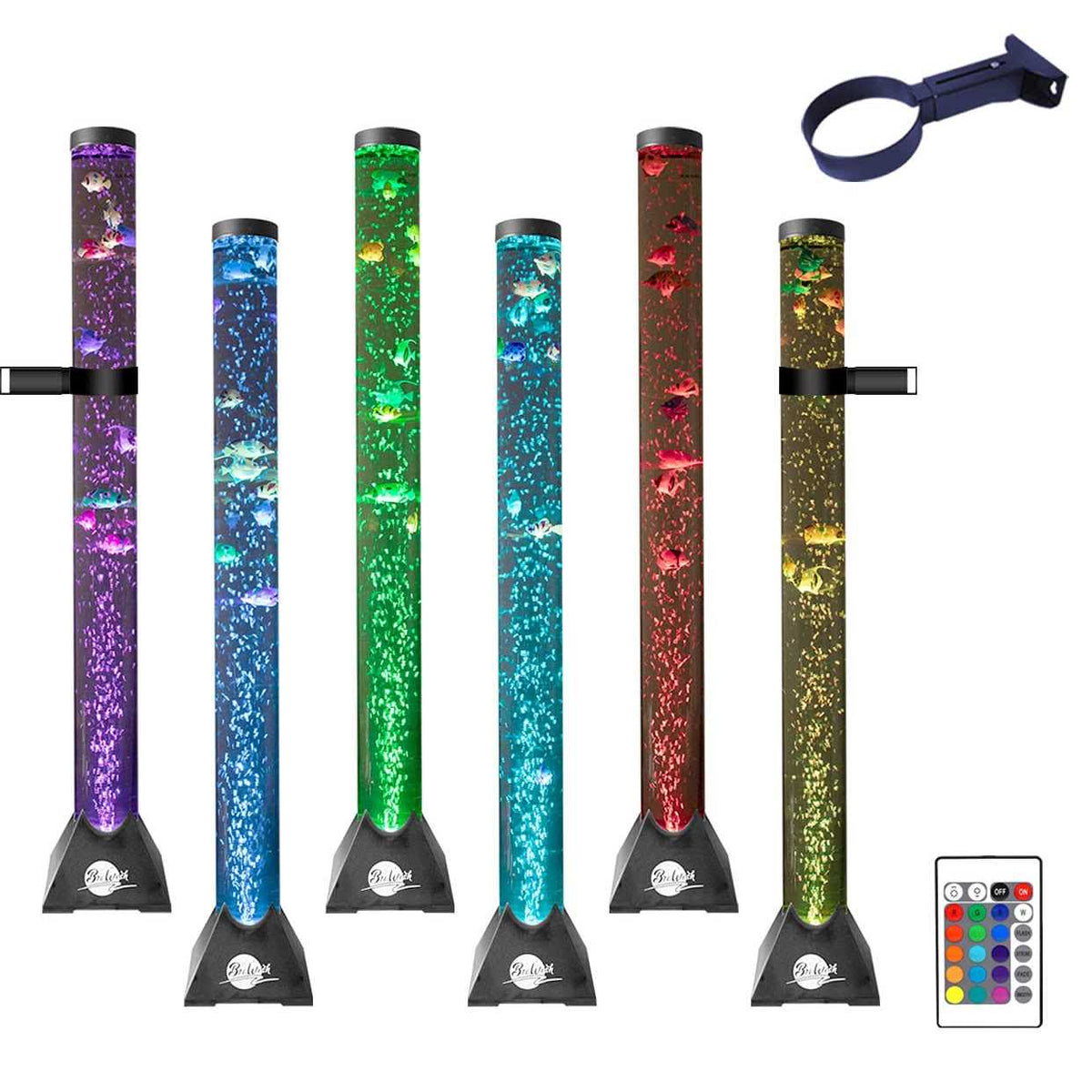 4FT LED Water Bubble Fish Tube Floor Lamp with 20 Color Changing Light Effects P2615