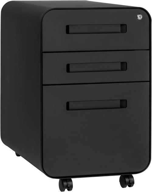 3-Drawer Mobile File Cabinet Dark Grey O625319