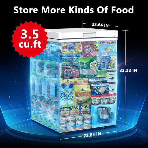 3.5 Cu Ft Compact Chest Freezer E8909
