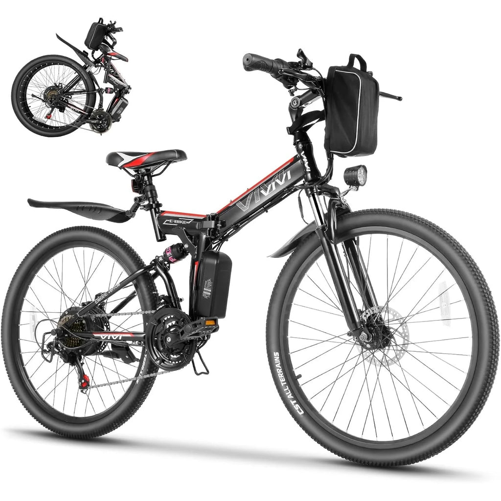 26'' Folding Electric Mountain Bike 500W 21 Speed 48V Removable Battery B333