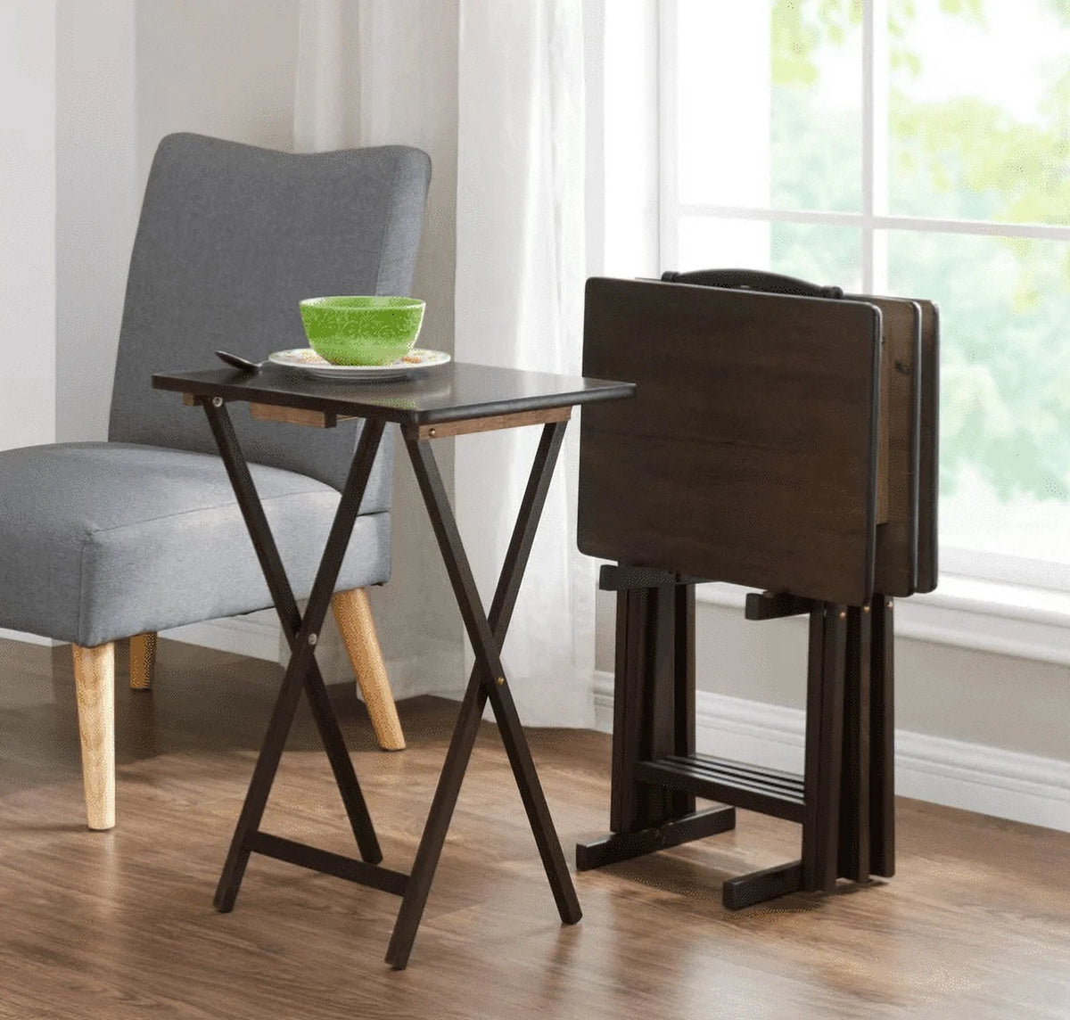 Walnut Folding Table Set of 4 J339