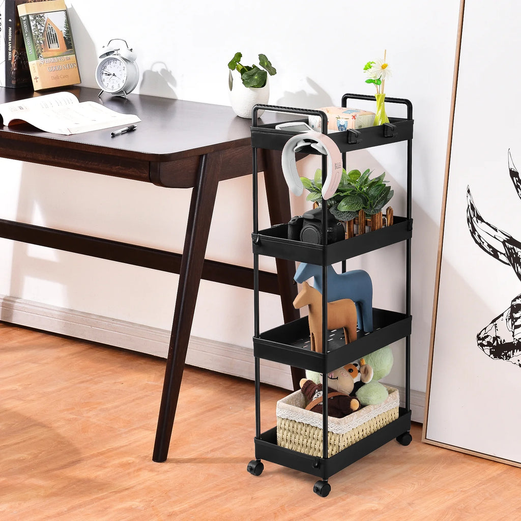 4 Tier Slim Storage Cart with Wheels, 2 Pack D400790