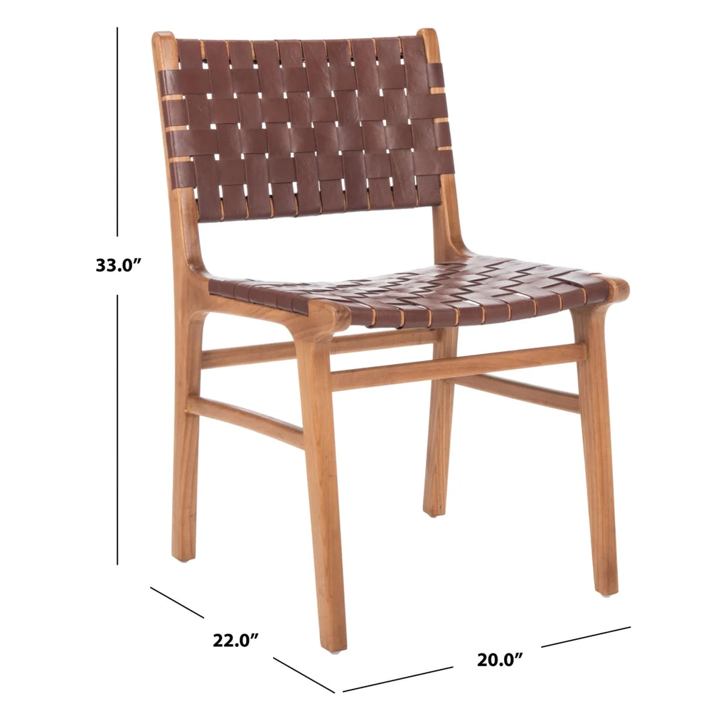 Woven Leather Dining Chair Set of 2 Z3226
