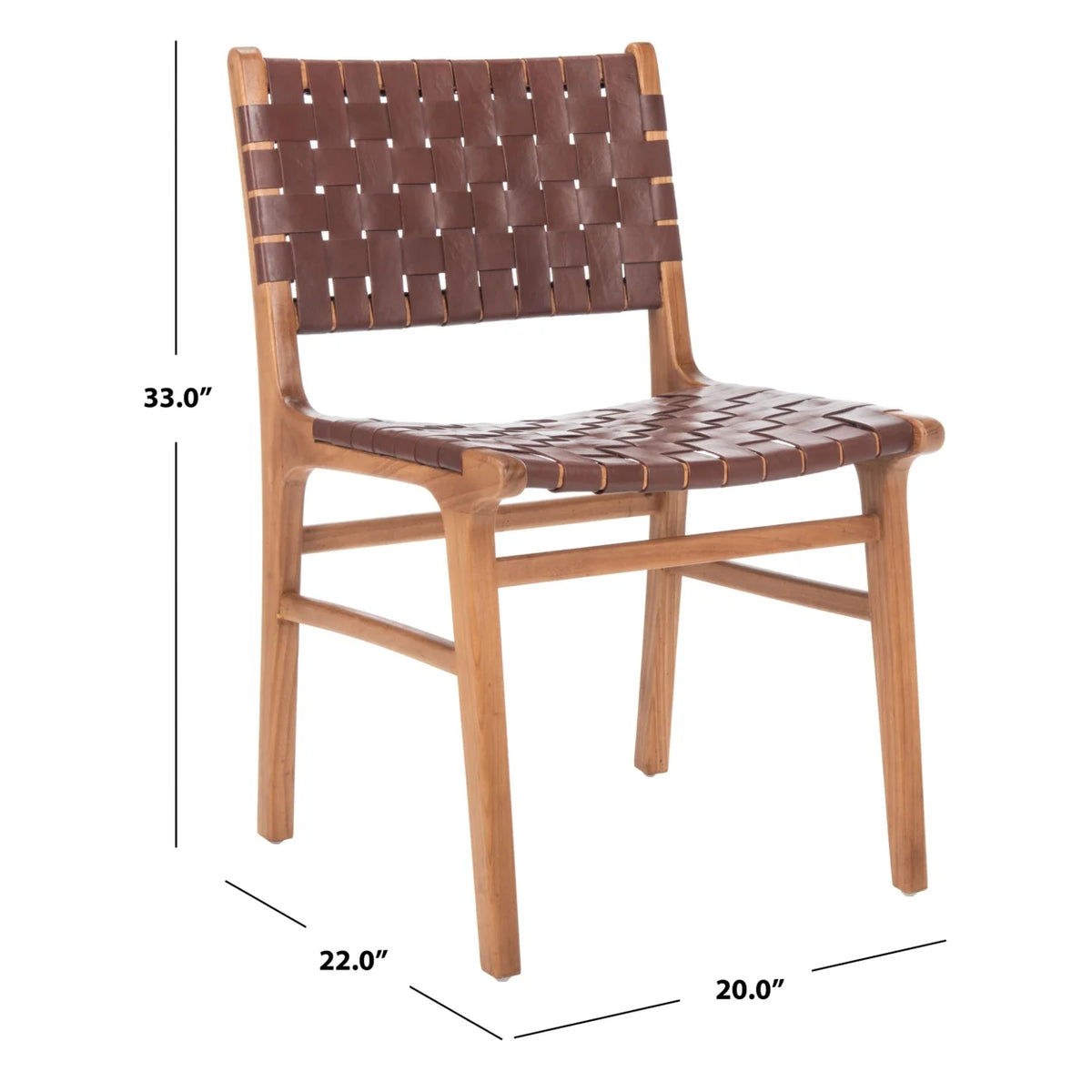 Woven Leather Dining Chair Set of 2 Z3226