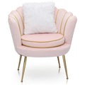 Light Pink Velvet Accent Chair with Pillow O9089