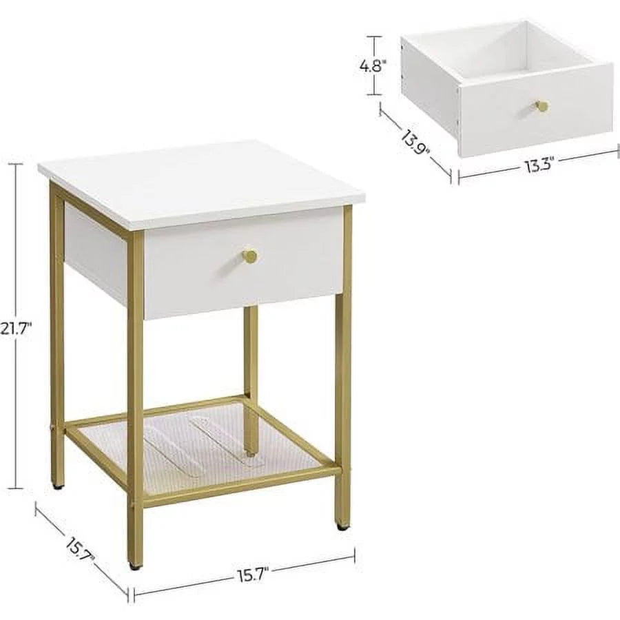 White Nightstand with Drawer P476347