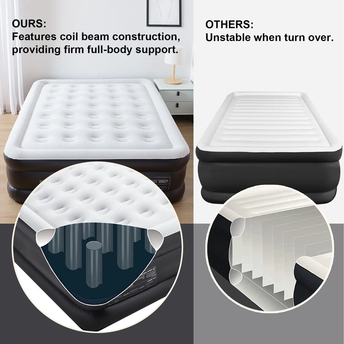 Queen Size Air Mattress with Built-in-Pump L666840