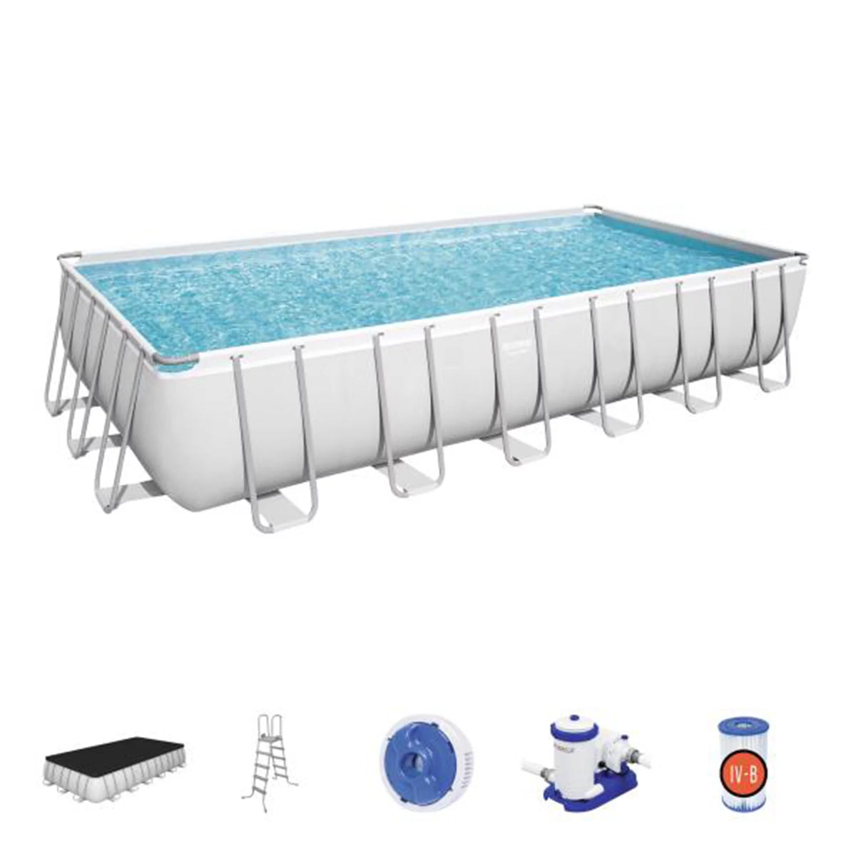 24 x 12-Foot Rectangular Above Ground Swimming Pool Set with Pump D9017