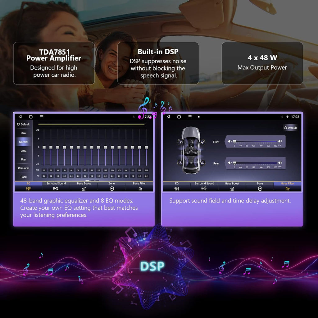 10.1 Inch Double Din Car Stereo Receiver with Bluetooth D17724