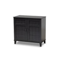 Dark Grey 4-Shelf Wood Shoe Storage Cabinet R683058