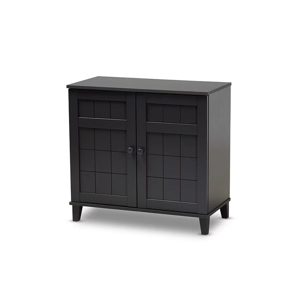 Dark Grey 4-Shelf Wood Shoe Storage Cabinet R683058