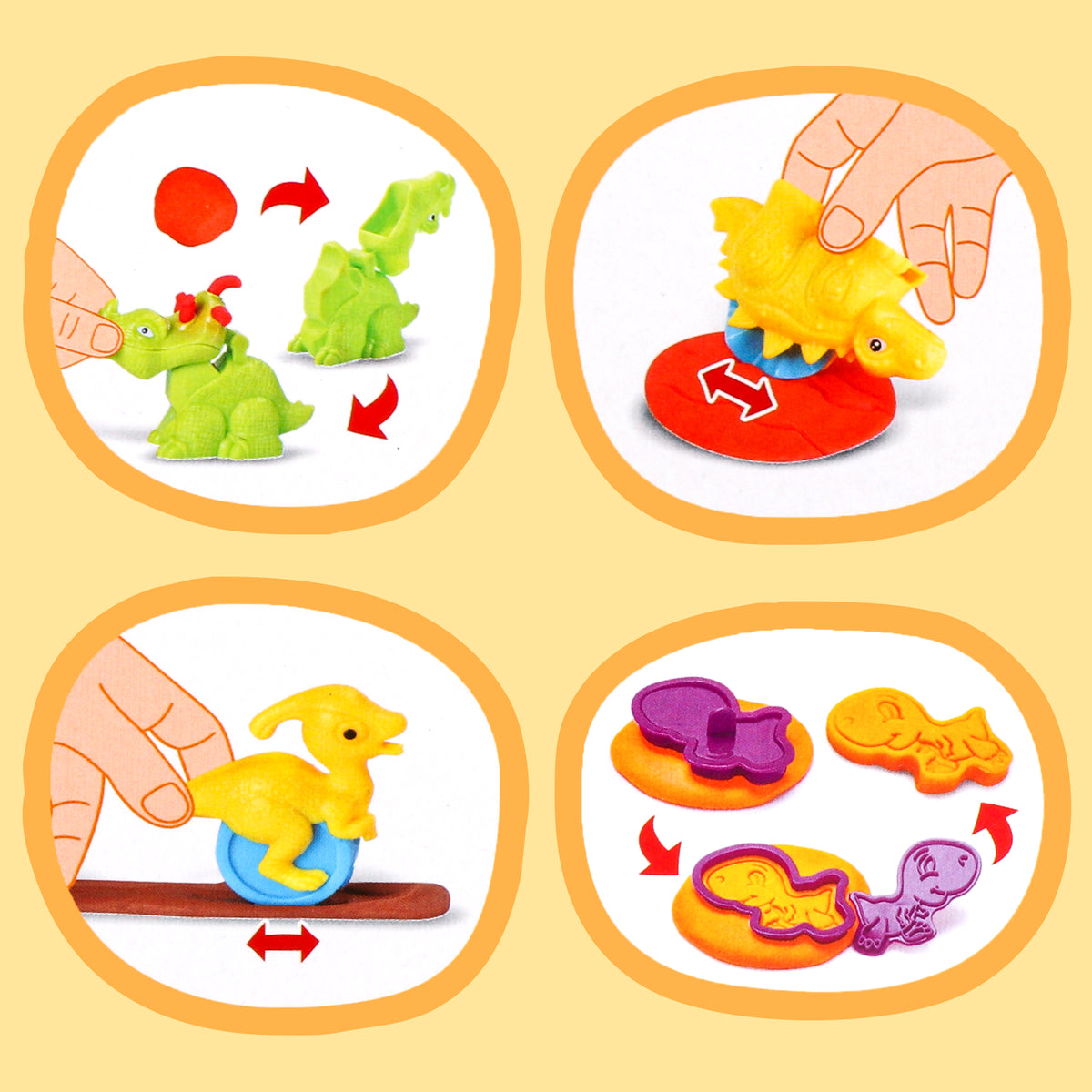 Play Dough Toys Colored Clay Set with Dinosaur Mold N40632