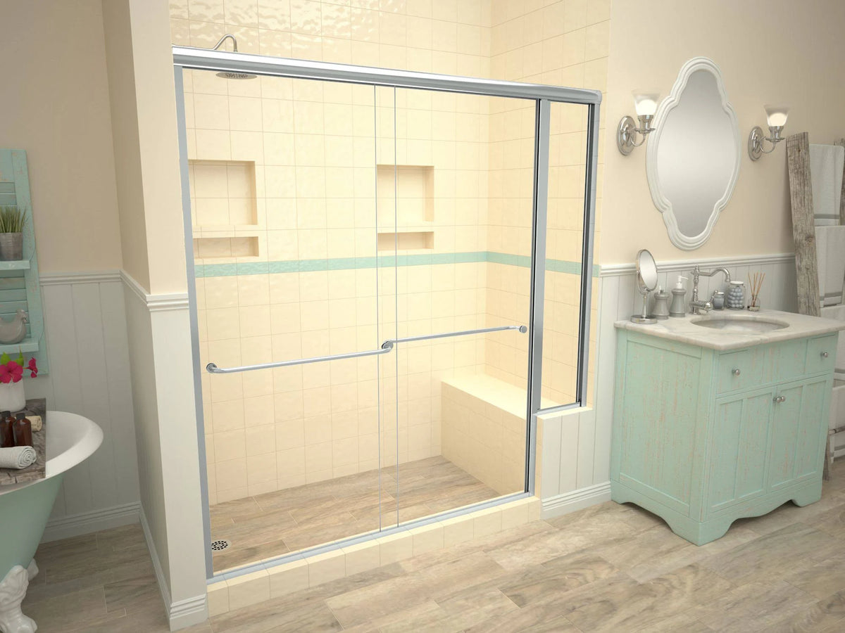 Single Threshold Shower Base with Bench and Drain Plate N421
