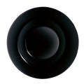 Black Glass Round Pasta Plate S849640