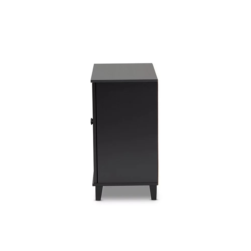 Dark Grey 4-Shelf Wood Shoe Storage Cabinet R683058