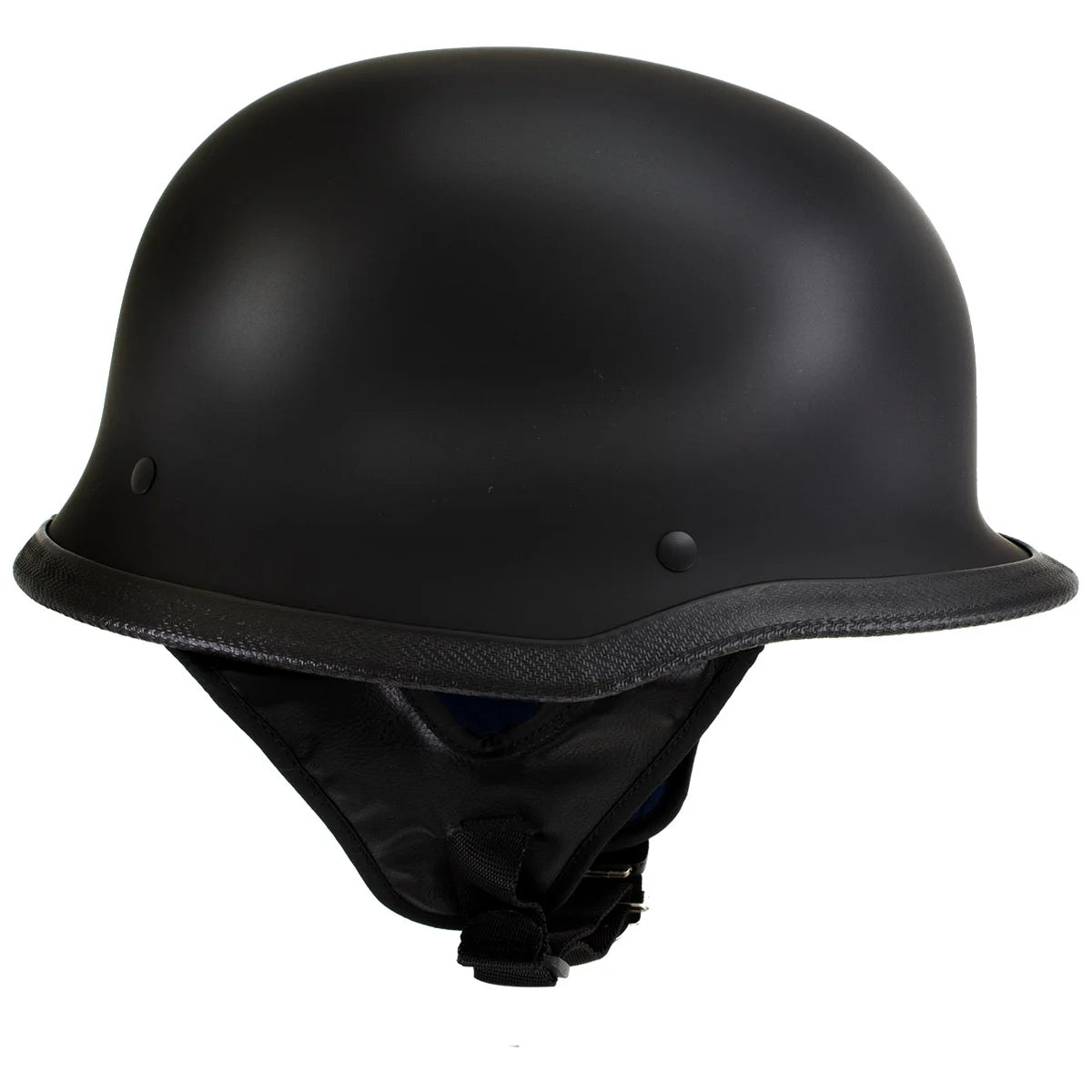 Flat Black Motorcycle Half Helmet Large O525