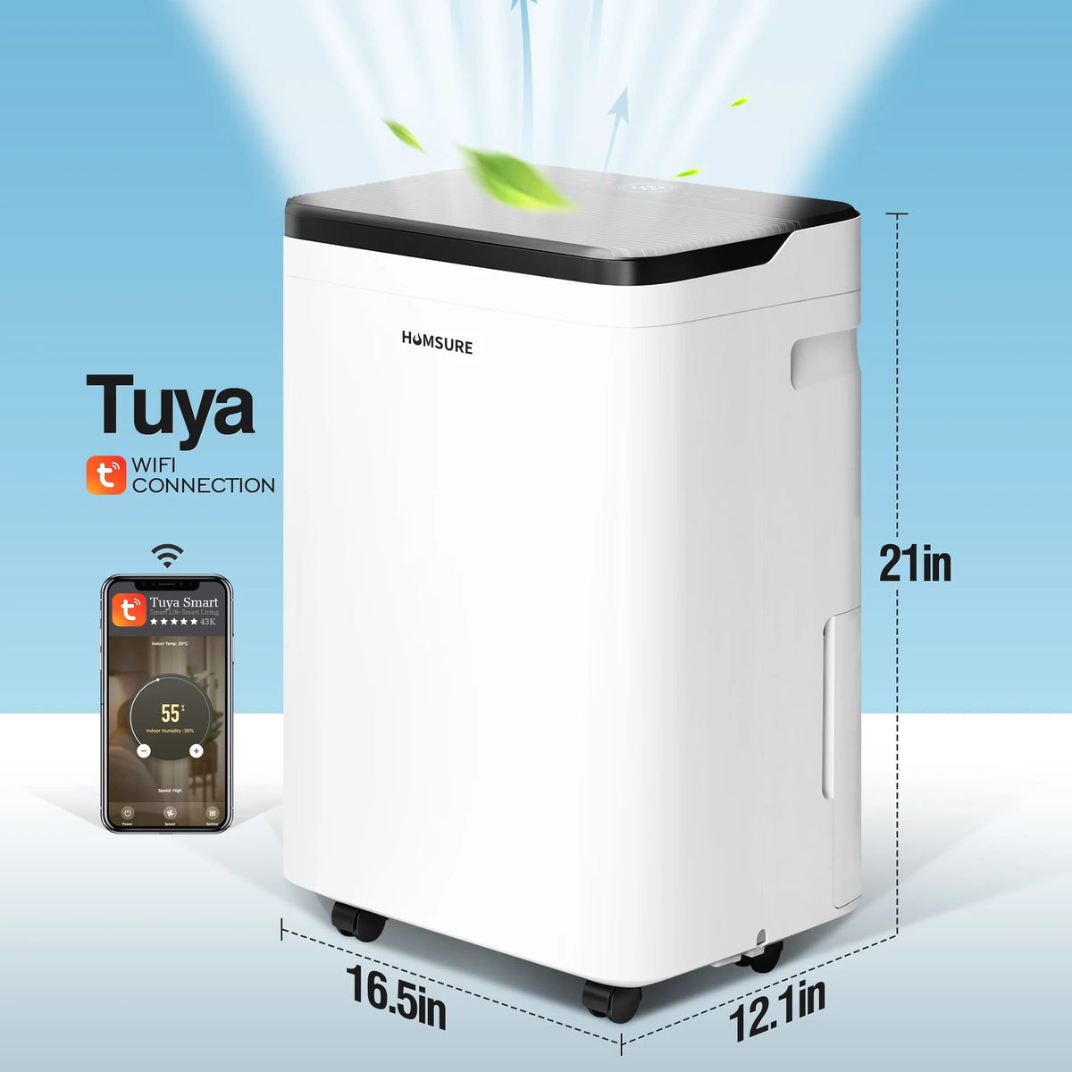 Wifi Dehumidifier 70 Pint 4500 Sq. Ft. White B940