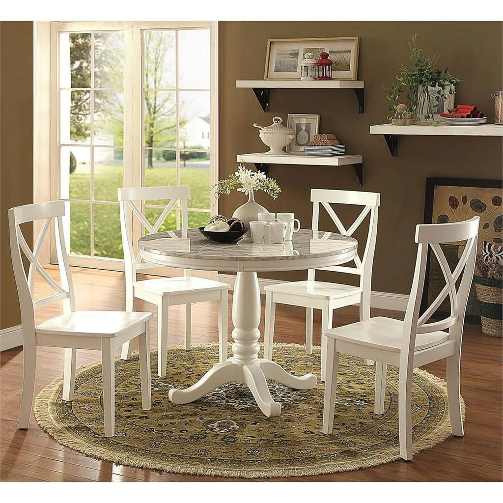 42-Inch White Wood Dining Table G35211