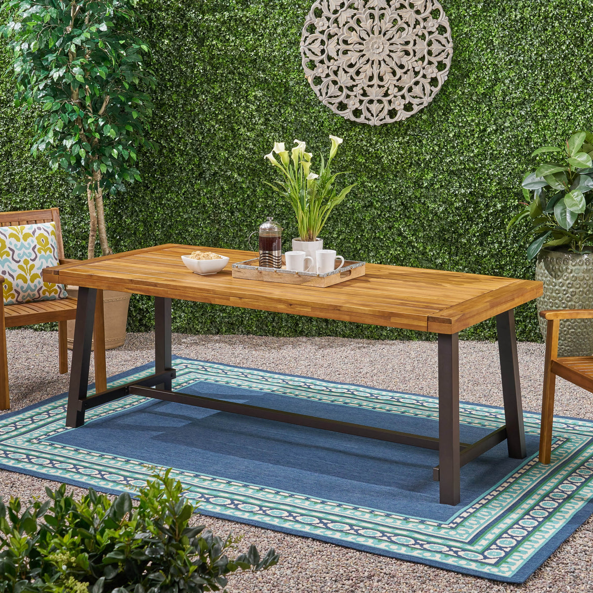 Outdoor Eight-Seater Wooden Dining Table W472093