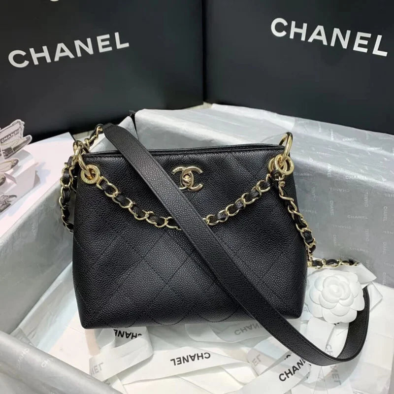 Grained Calfskin Small Hobo Bag L928